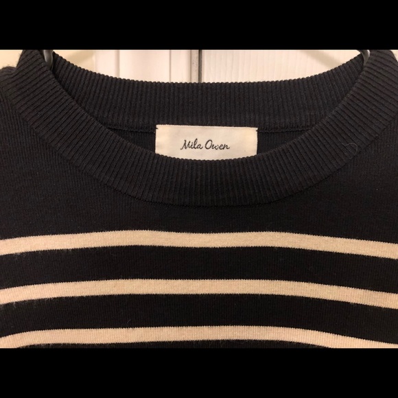 [Mila Owen] Black&Creamy White Stripe Sweater - Picture 6 of 8